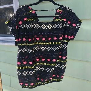 Black Aztec top